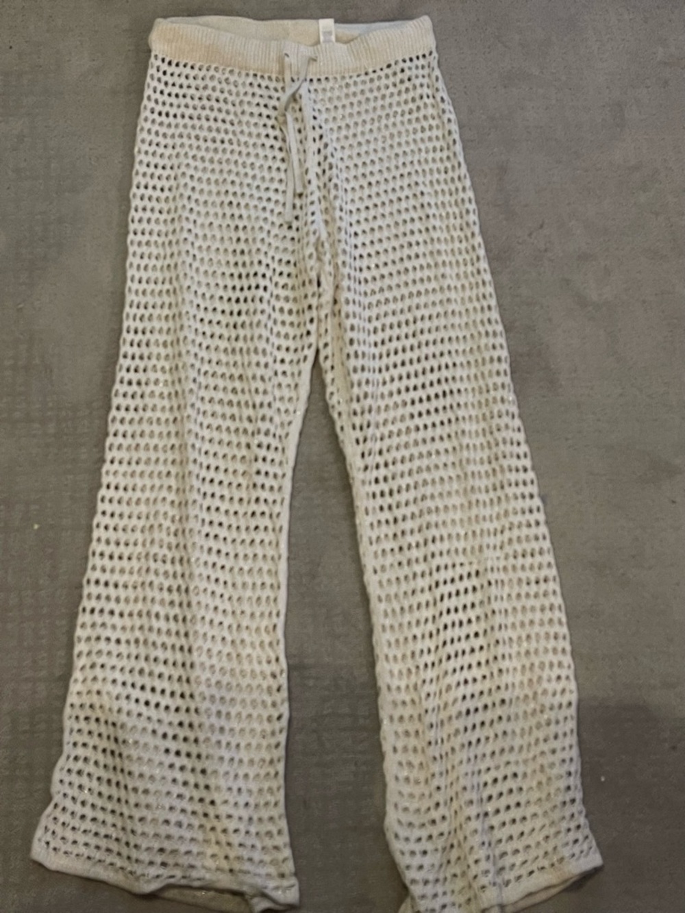 Aerie xl knit eyelet beach pant elastic waist drawstring cover up swim